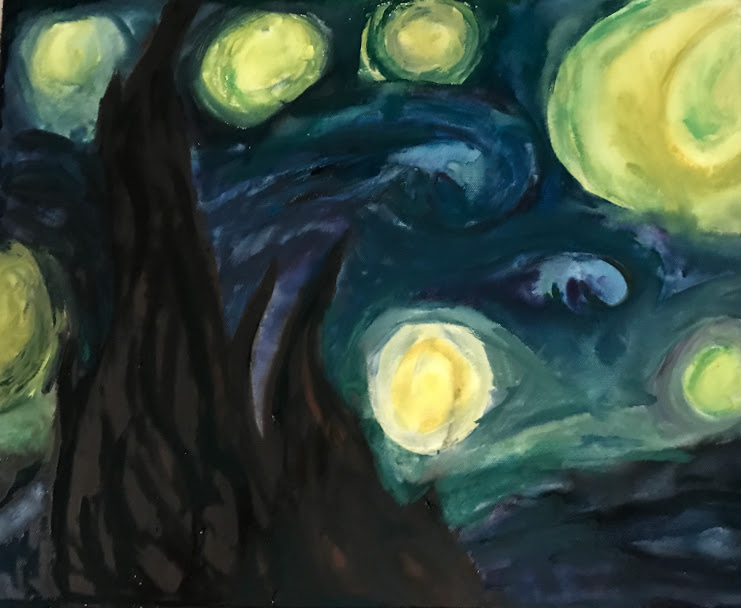 Starry Night Remake Watercolor Painting